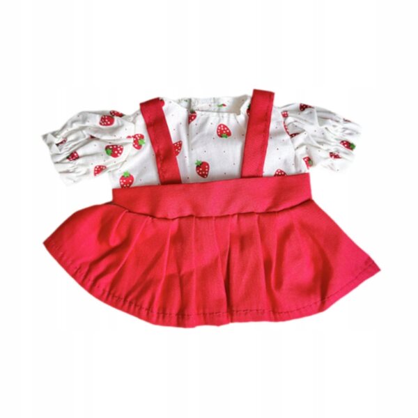 Kleidung für 20-cm-Puppen – DIY-Set mit rotem Rock und abnehmbarem Oberteil