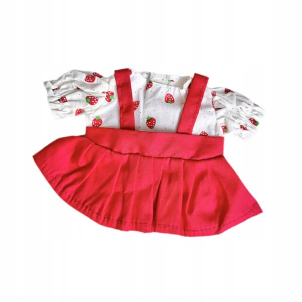 Kleidung für 20-cm-Puppen – DIY-Set mit rotem Rock und abnehmbarem Oberteil