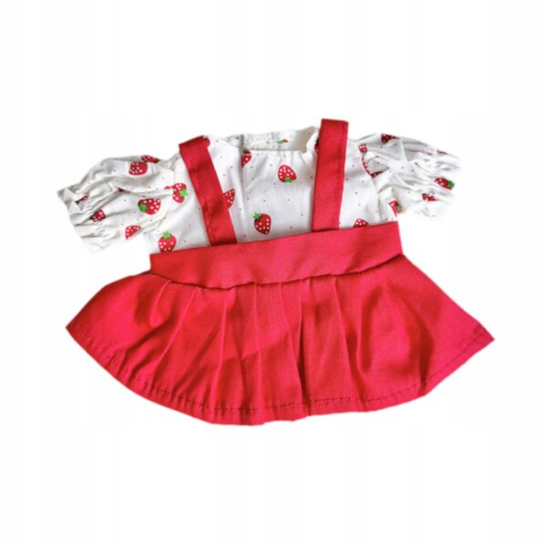 Kleidung für 20-cm-Puppen – DIY-Set mit rotem Rock und abnehmbarem Oberteil
