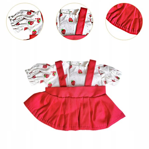 Kleidung für 20-cm-Puppen – DIY-Set mit rotem Rock und abnehmbarem Oberteil