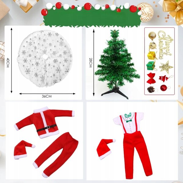 Set vestiti natalizi per bambole 30 cm con accessori decorativi per casette