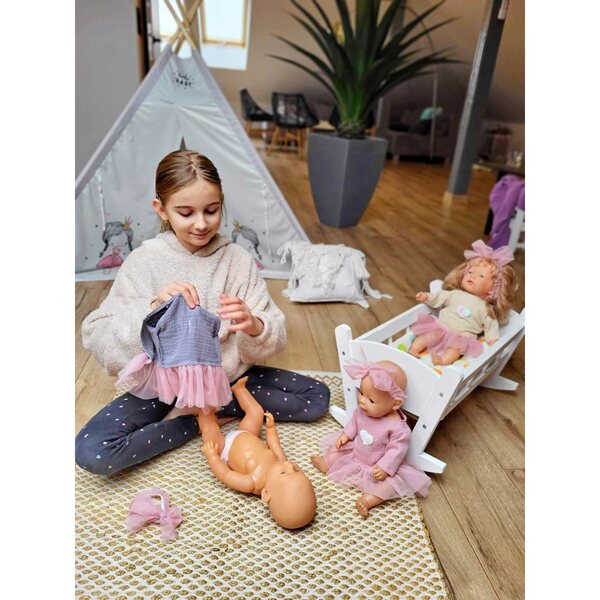 Ubranko Komplet dla Dużej LALKI BORN BOBAS BABY 40-45 MUŚLIN TIUL
