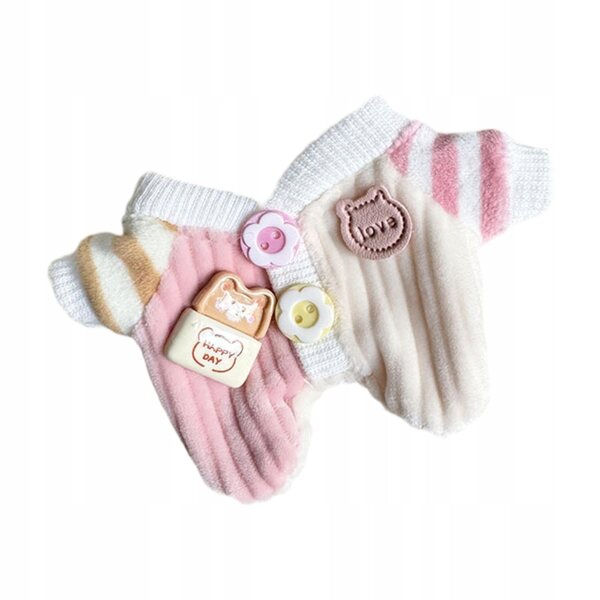 Rosa weiche Kleidung für 15–17 cm große Puppen, Trainingsanzug aus Plüschstoff
