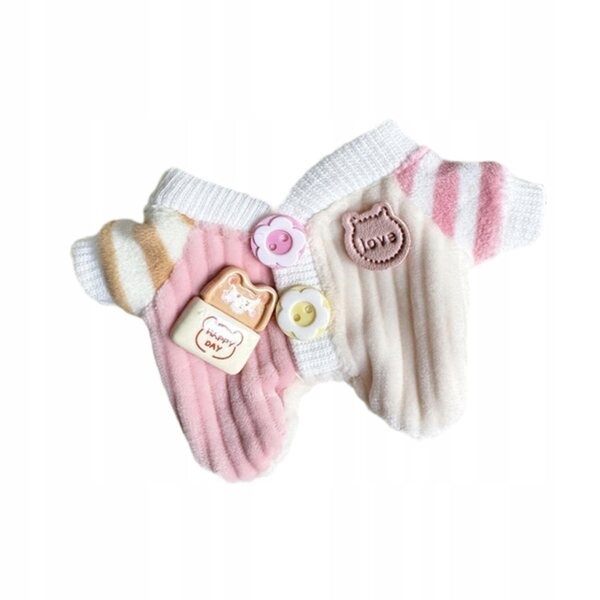 Rosa weiche Kleidung für 15–17 cm große Puppen, Trainingsanzug aus Plüschstoff