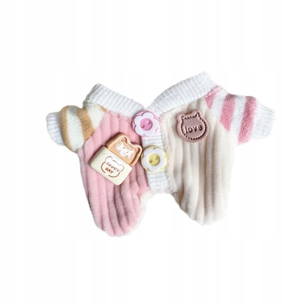 Rosa weiche Kleidung für 15–17 cm große Puppen, Trainingsanzug aus Plüschstoff