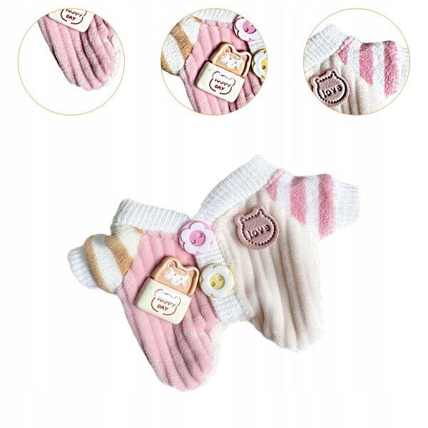 Rosa weiche Kleidung für 15–17 cm große Puppen, Trainingsanzug aus Plüschstoff