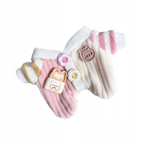 Rosa weiche Kleidung für 15–17 cm große Puppen, Trainingsanzug aus Plüschstoff