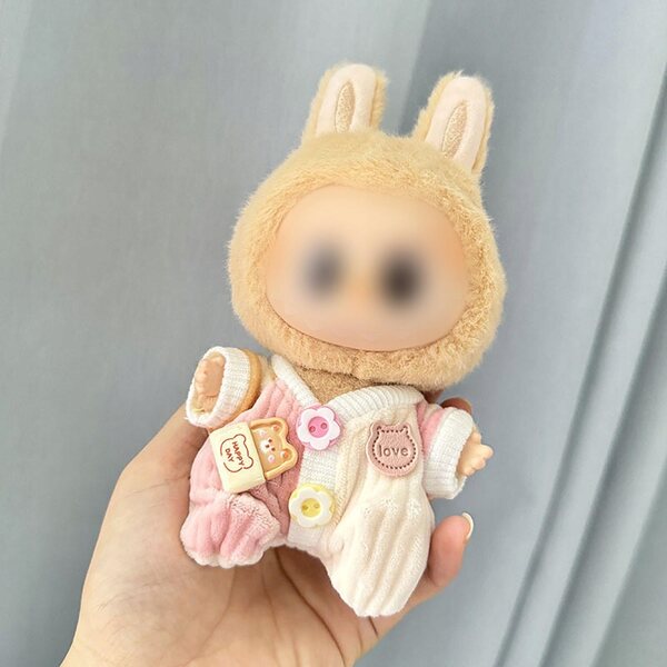 Rosa weiche Kleidung für 15–17 cm große Puppen, Trainingsanzug aus Plüschstoff