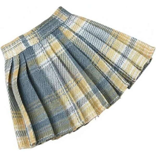 Gonna per Bambola BJD 1/6 Stile Scolaretta in Tessuto a Quadri Blu