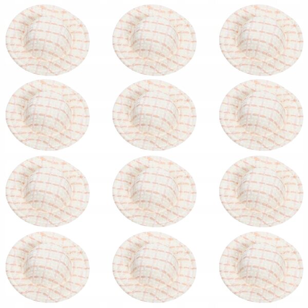 12 geflochtene Mini-Strohhüte für Dekorationen und Puppen, 6,5 cm