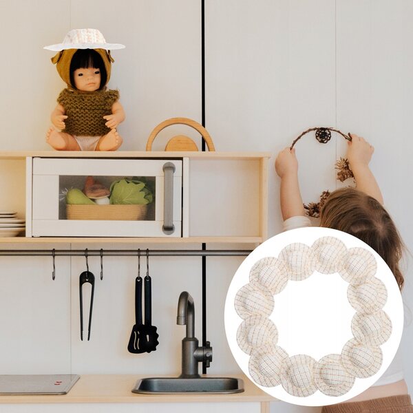 12 geflochtene Mini-Strohhüte für Dekorationen und Puppen, 6,5 cm