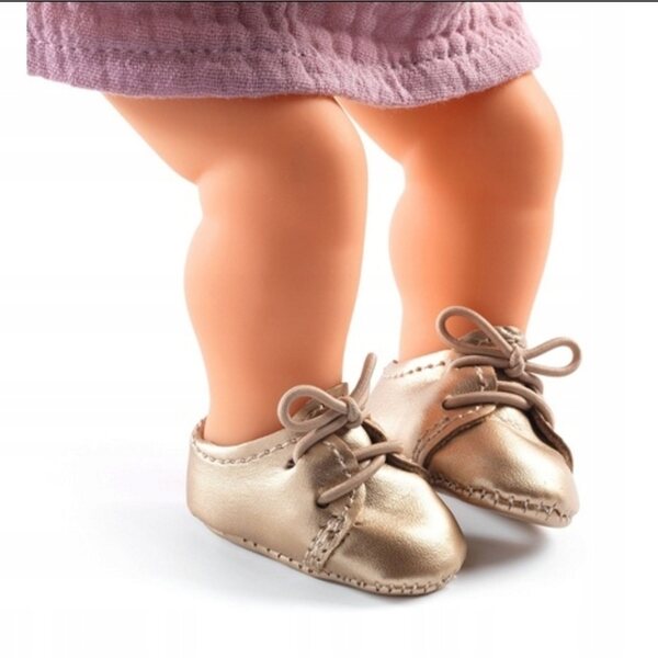 Djeco Goldene Schuhe für Pomea-Puppen, elegante handwerkliche Dekoration