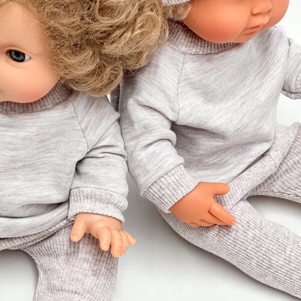 Leggings beige per bambole Miniland e Paola Reina 34-38 cm, abbigliamento sportivo