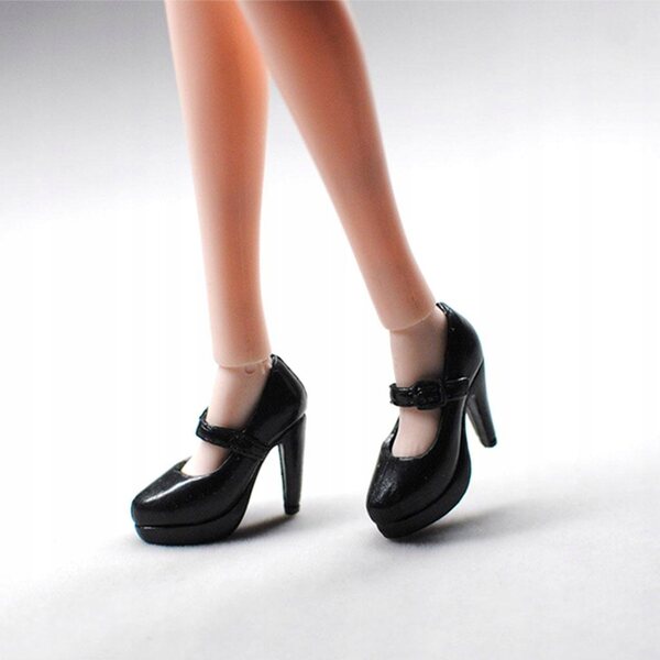 High Heel Schuhe für 1/6 BJD Puppen Modeaccessoires Schwarz