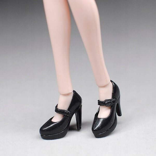 High Heel Schuhe für 1/6 BJD Puppen Modeaccessoires Schwarz