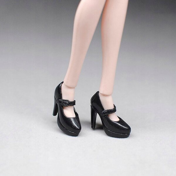 High Heel Schuhe für 1/6 BJD Puppen Modeaccessoires Schwarz
