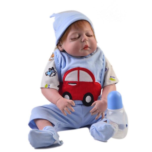 5-teiliges Set mit blauer Kleidung für wiedergeborene Puppen von 55–58 cm