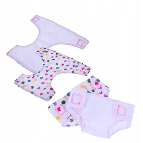 Set 4 Pannolini in Tessuto per Bambole - Accessori Colorati e Riutilizzabili