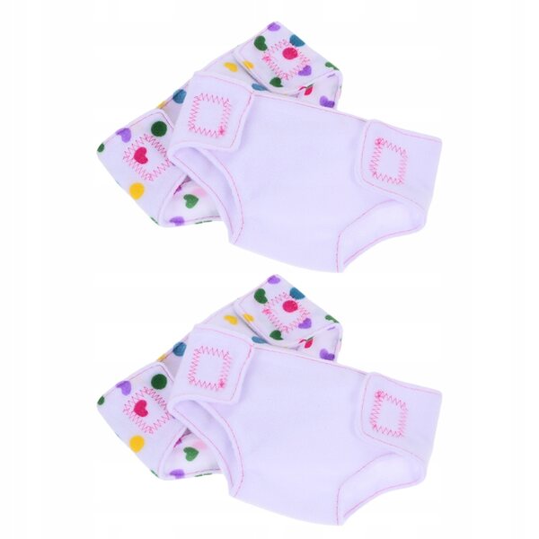 Set 4 Pannolini in Tessuto per Bambole - Accessori Colorati e Riutilizzabili