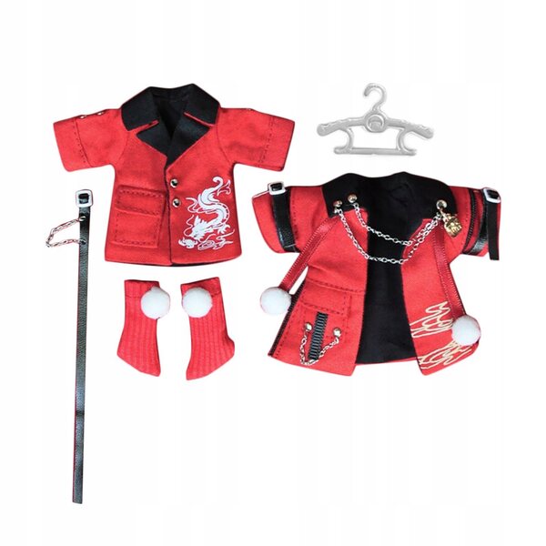 Set Abbigliamento Rosso per Doll Capodanno - Costume Morbido per Bambole OB11