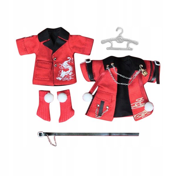 Set Abbigliamento Rosso per Doll Capodanno - Costume Morbido per Bambole OB11