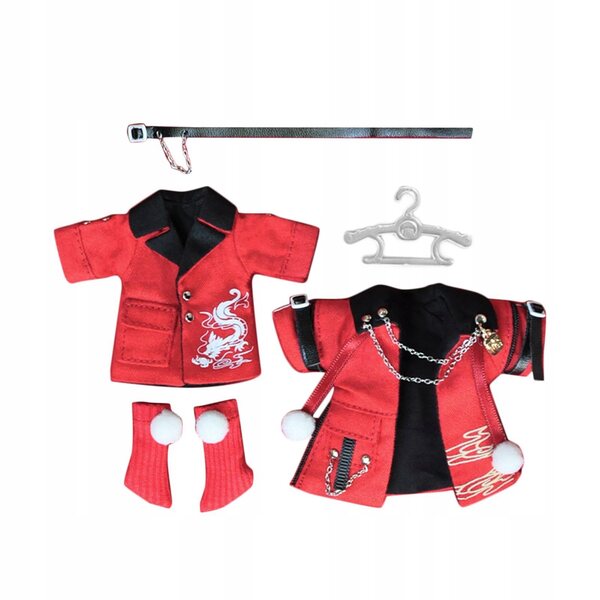 Set Abbigliamento Rosso per Doll Capodanno - Costume Morbido per Bambole OB11