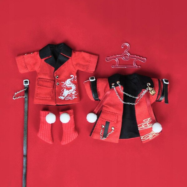 Set Abbigliamento Rosso per Doll Capodanno - Costume Morbido per Bambole OB11