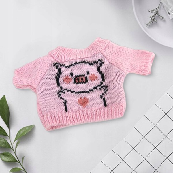 Maglione con scollo rotondo per bambola di 20 cm, rosa - vestiti morbidi e pratici
