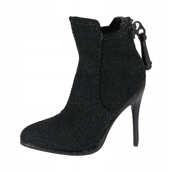 Buty na obcasie w skali 1:6 Trwałe, czarne stylowe buty dla 12-calowej kobiety