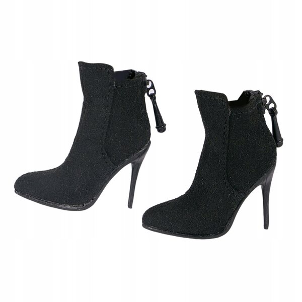 Buty na obcasie w skali 1:6 Trwałe, czarne stylowe buty dla 12-calowej kobiety