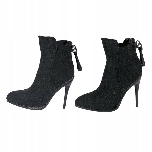 Buty na obcasie w skali 1:6 Trwałe, czarne stylowe buty dla 12-calowej kobiety