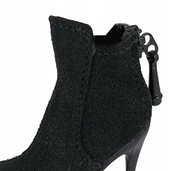 Buty na obcasie w skali 1:6 Trwałe, czarne stylowe buty dla 12-calowej kobiety