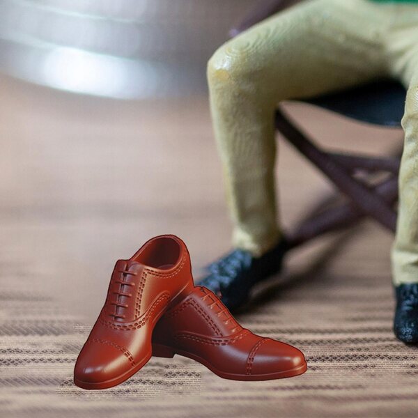 Miniature Scarpe Uomo per Figurine Collezionabili Scala 1/6 Marroni Moda