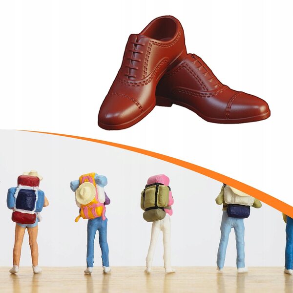 Miniature Scarpe Uomo per Figurine Collezionabili Scala 1/6 Marroni Moda