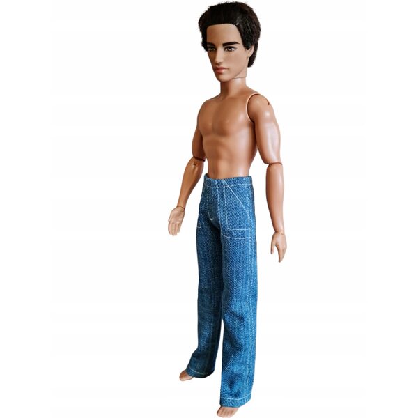 Blaue Jeans für eine Modepuppe im Jungen-Stil - Kleidungsaccessoire