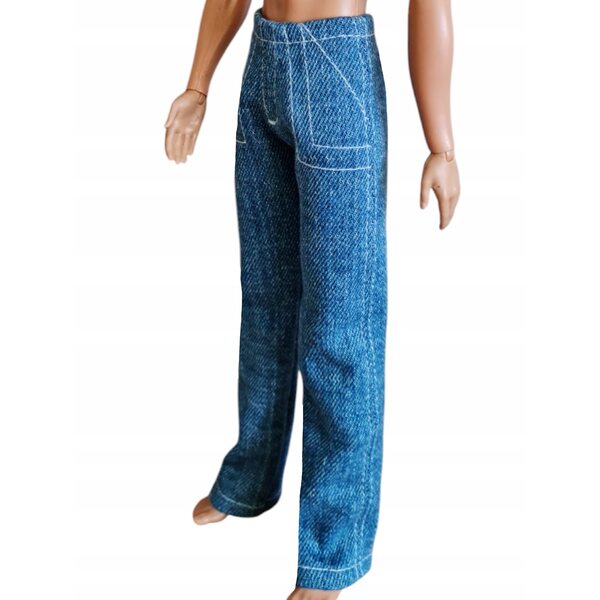 Blaue Jeans für eine Modepuppe im Jungen-Stil - Kleidungsaccessoire
