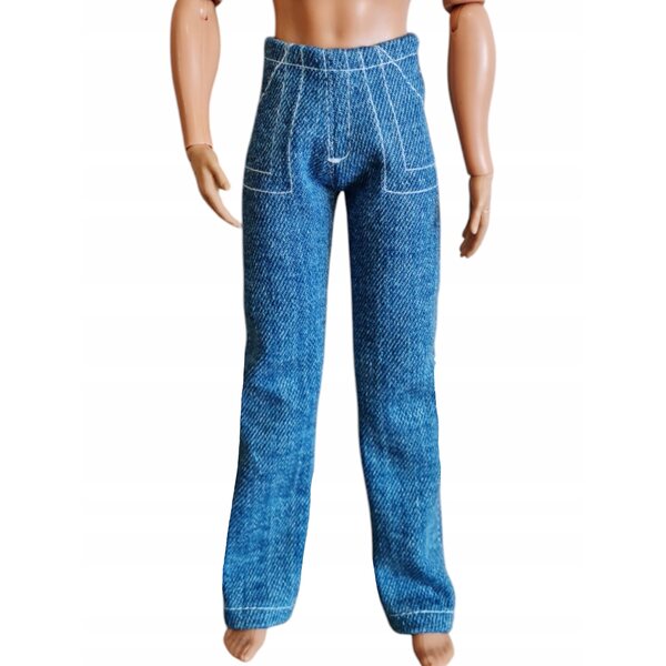Blaue Jeans für eine Modepuppe im Jungen-Stil - Kleidungsaccessoire
