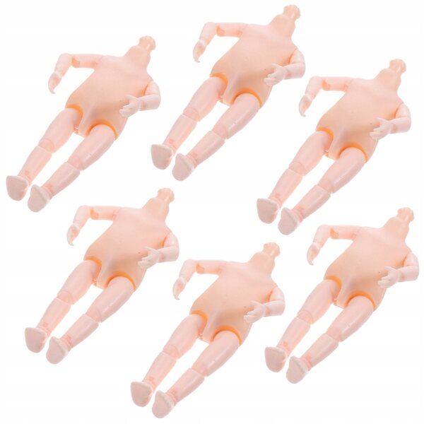 Set 6 manichini in plastica beige per bambole da decorazione e gioco DIY