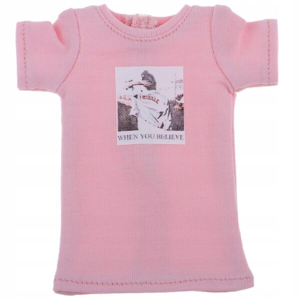 Bedrucktes T-Shirt für 1/6 Blythe-Puppen – rosa Modekleidung