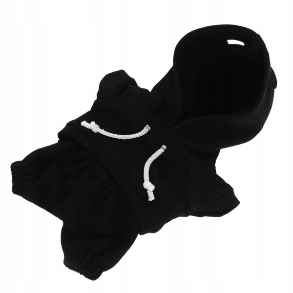 Set abbigliamento nero con felpa con cappuccio per bambole da 17 cm