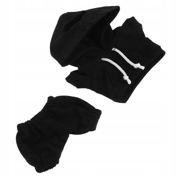 Set abbigliamento nero con felpa con cappuccio per bambole da 17 cm