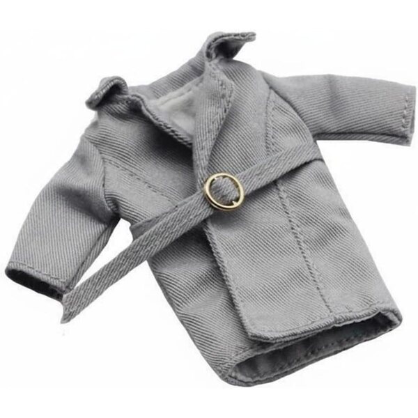 Klassischer grauer Trenchcoat für 1/12 BJD Doll – elegante und langlebige lange Jacke