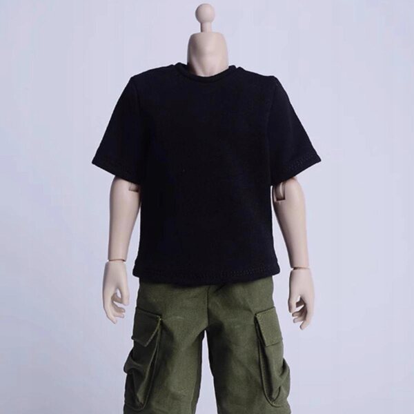 Schwarzes T-Shirt für 1/6 männliche Figuren – Freizeitkleidung für 12-Zoll-Puppen
