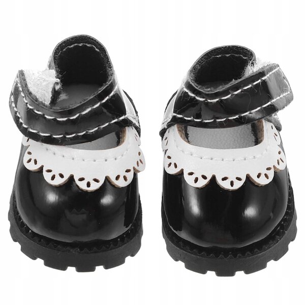 Scarpe nere per bambola 17 cm in PU morbido design elegante e comodo