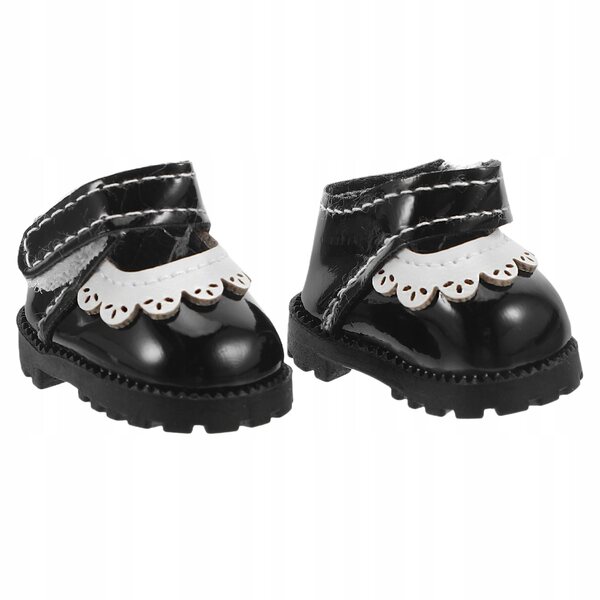 Scarpe nere per bambola 17 cm in PU morbido design elegante e comodo