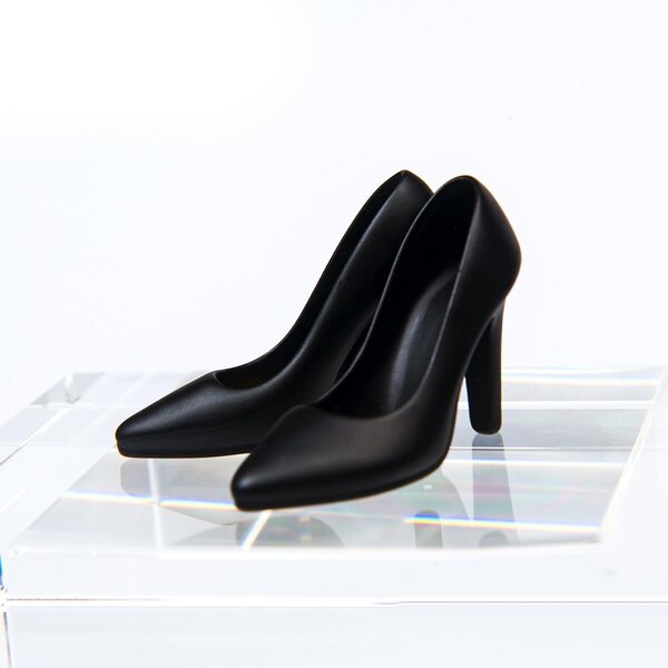 High-Heel-Schuhe im Maßstab 1:6 für 12-Zoll-Puppen, schwarz, stilvoll