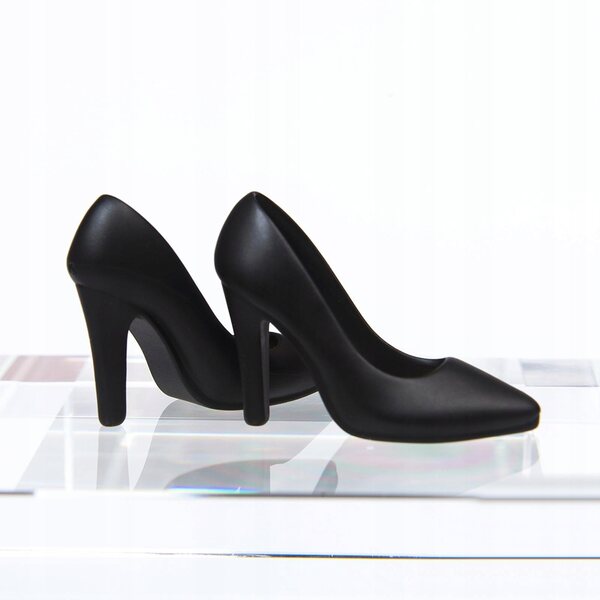 High-Heel-Schuhe im Maßstab 1:6 für 12-Zoll-Puppen, schwarz, stilvoll