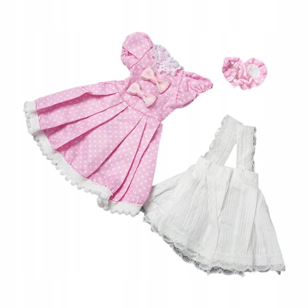 Prinzessinnenkleid für 1/6 Puppen, rosa und weißes Zubehör für Kinder