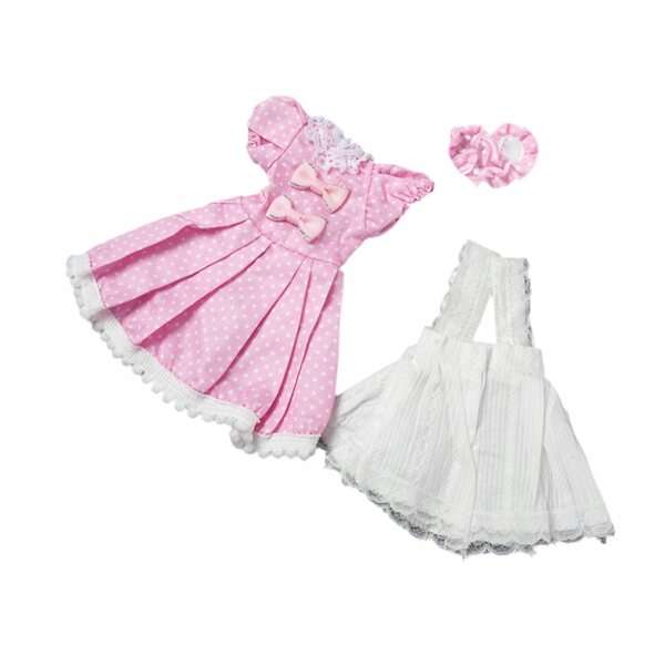 Prinzessinnenkleid für 1/6 Puppen, rosa und weißes Zubehör für Kinder