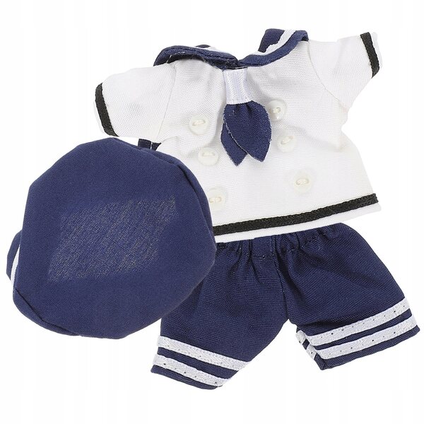 Komplettes Marine-Kleidungsset für Puppen aus blauem Stoff, inklusive Zubehör